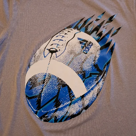 Adidas Short Sleeve Boys Graphic Football T-Shirt Large (14-16) Grey Climalite. - Picture 2 of 8